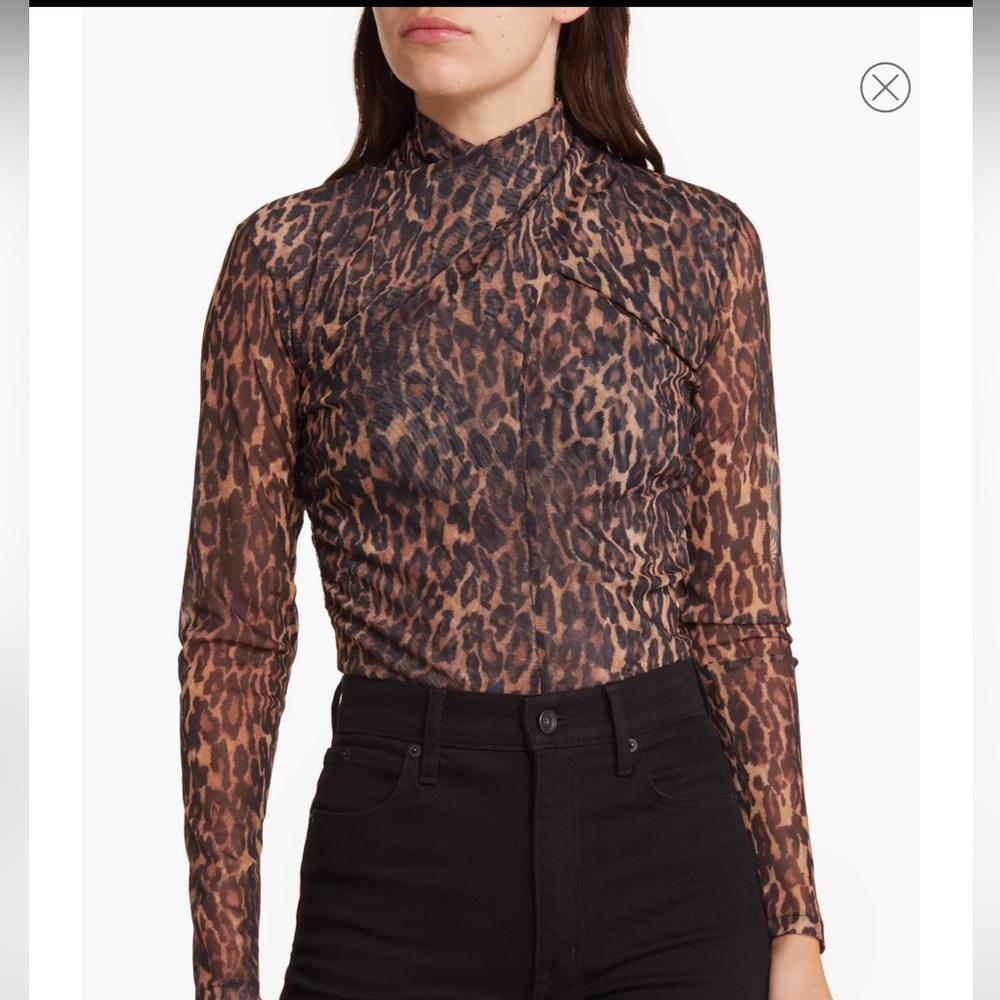 NWT All Saints Leopard Print Turtleneck